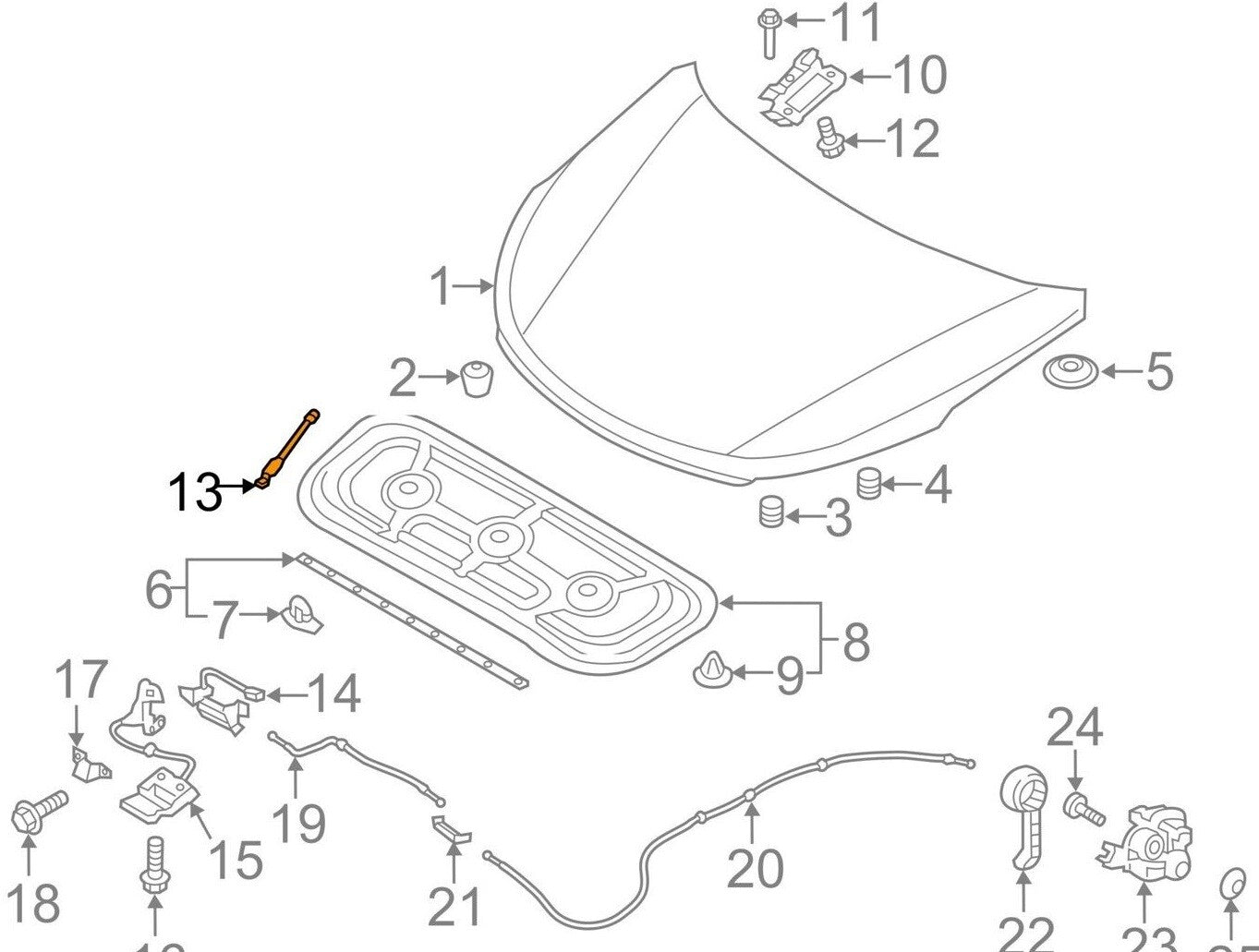 Genuine Hood Lifter Support Strut LEFT & RIGHT set 2pcs Santa Fe 2013-2018