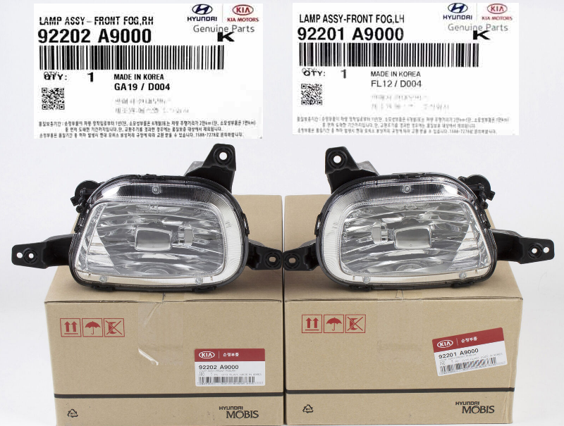 GENUINE 92201A9000 & 92202A9000 Fog Lamp Light Left & Right for Kia Sedona 15-18