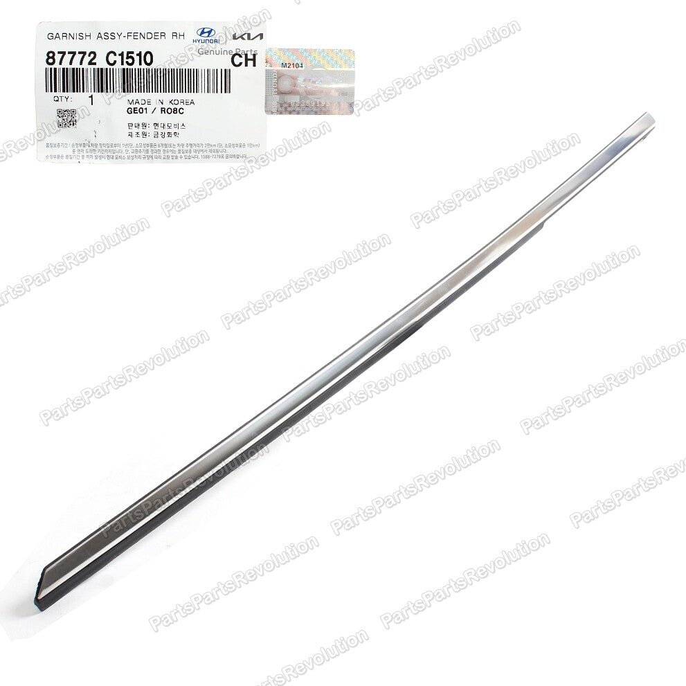 Fender Chrome Molding Front Right 87772C1510 for Hyundai Sonata 18-19