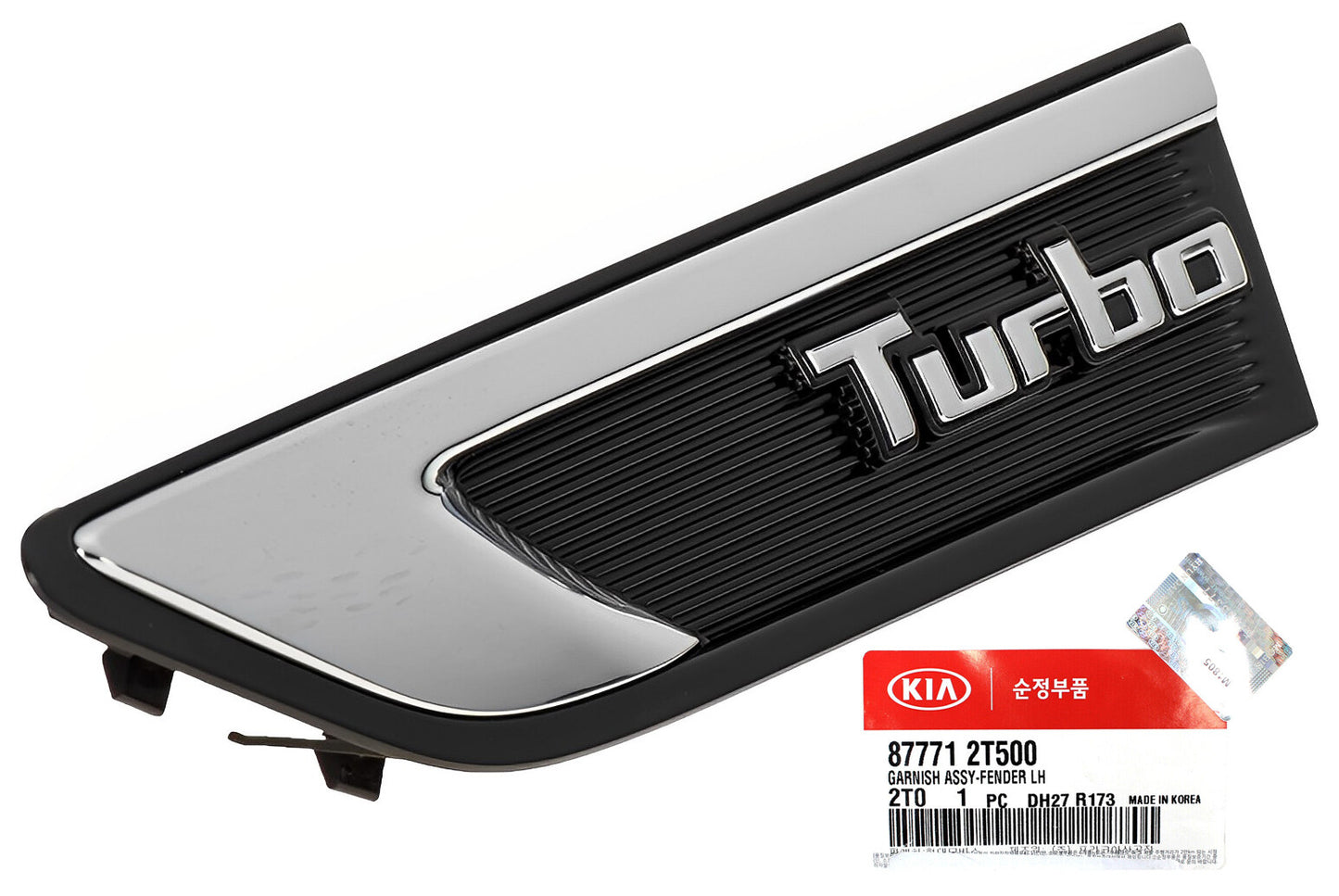 GENUINE 877712T500 Front Left Fender Garnish Turbo Logo for KIA Optima 11-15