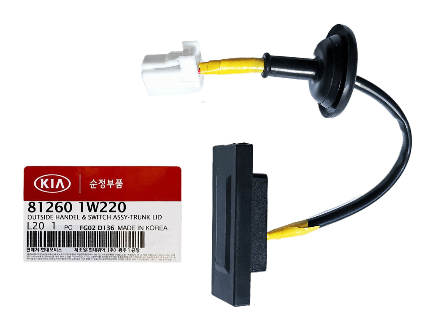 GENUINE 812601W220 Outside Trunk Lid Lock Release Button for Kia Rio Pride 12-17