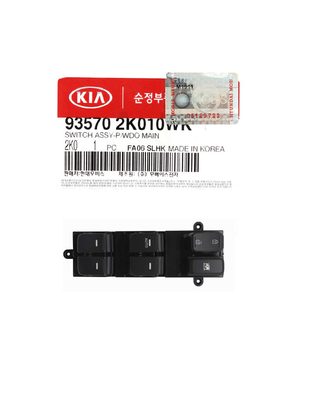 GENUINE 935702K010WK Power Window Main Switch Left for Kia Soul 2011-2013