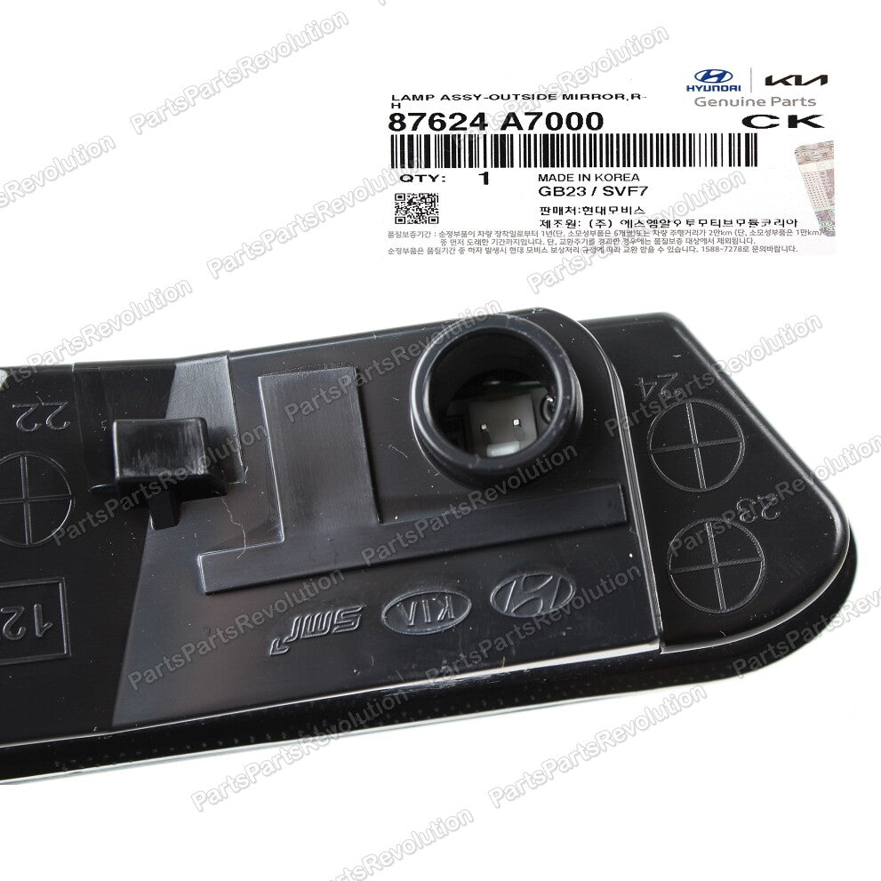 Right Side View Mirror Turn Signal light 87624-A7000 for Kia Forte 2014-2018