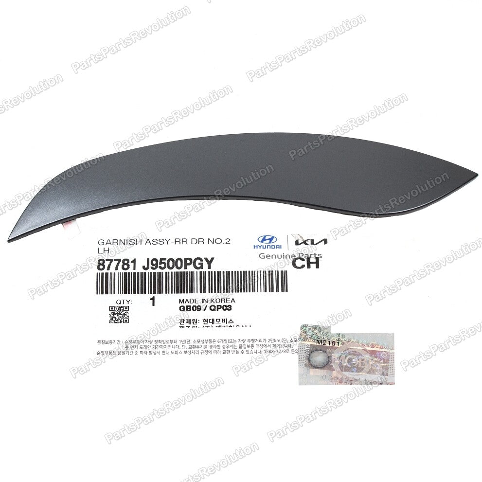 Door Molding Gray Rear Left 87781J9500PGY for Hyundai Kona 18-21