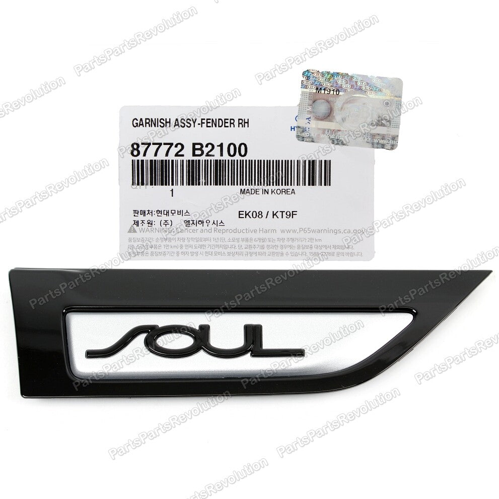 Fender Side Molding Passenger Front 87772B2100 for Kia Soul 14-18