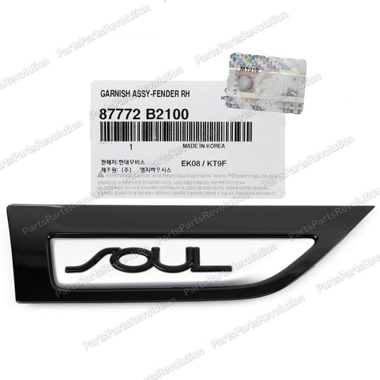 Fender Side Molding Passenger Front 87772B2100 for Kia Soul 14-18