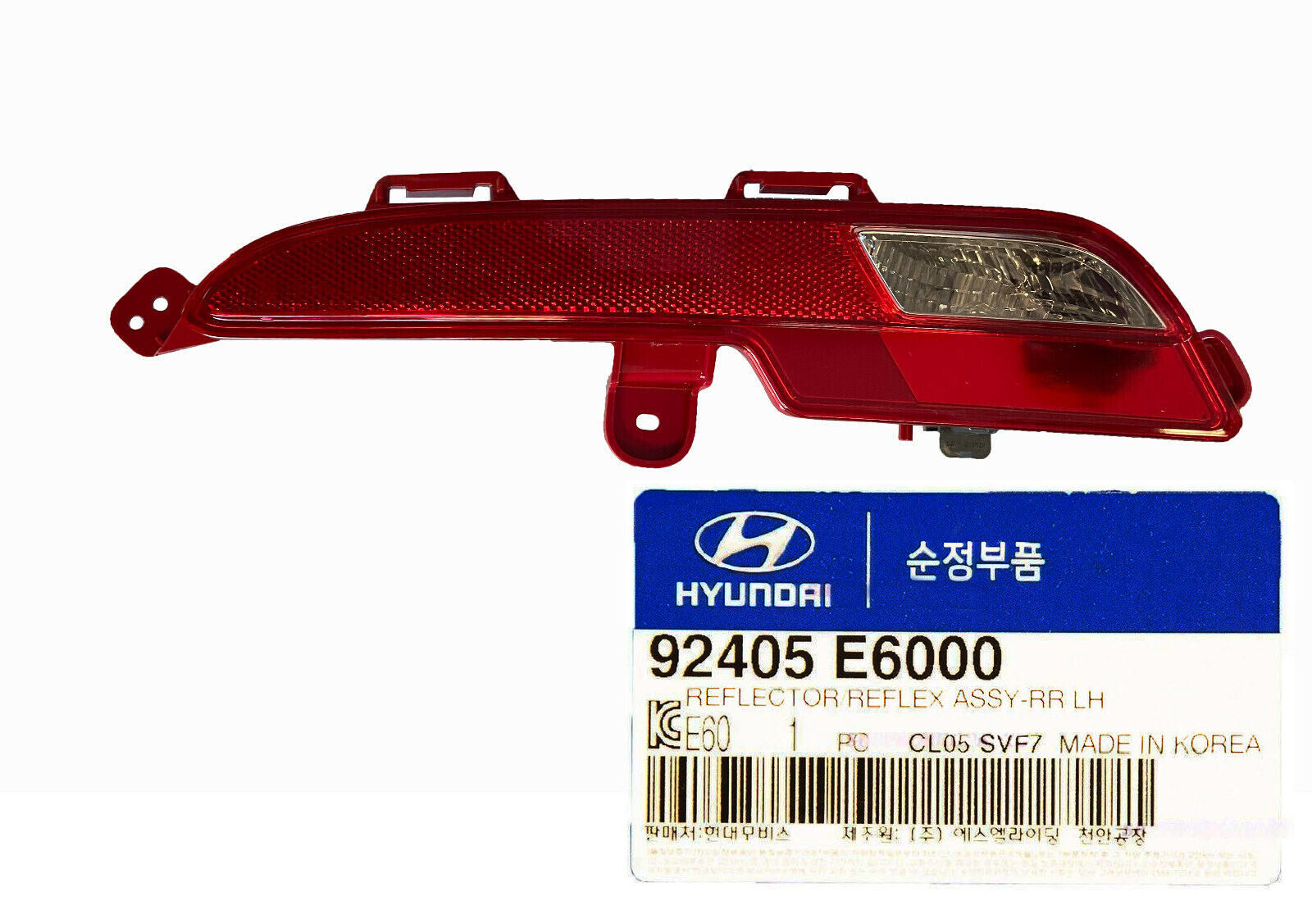GENUINE 92405E6000 Rear Left Bumper Reflector for Hyundai Sonata Hybrid 16-17