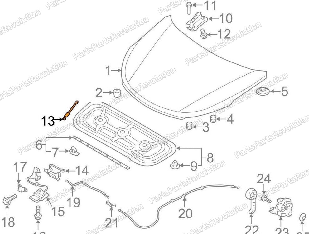 Hood Lift Support Strut Prop Arm 81161B8001 for Hyundai Santa Fe 2013-2018