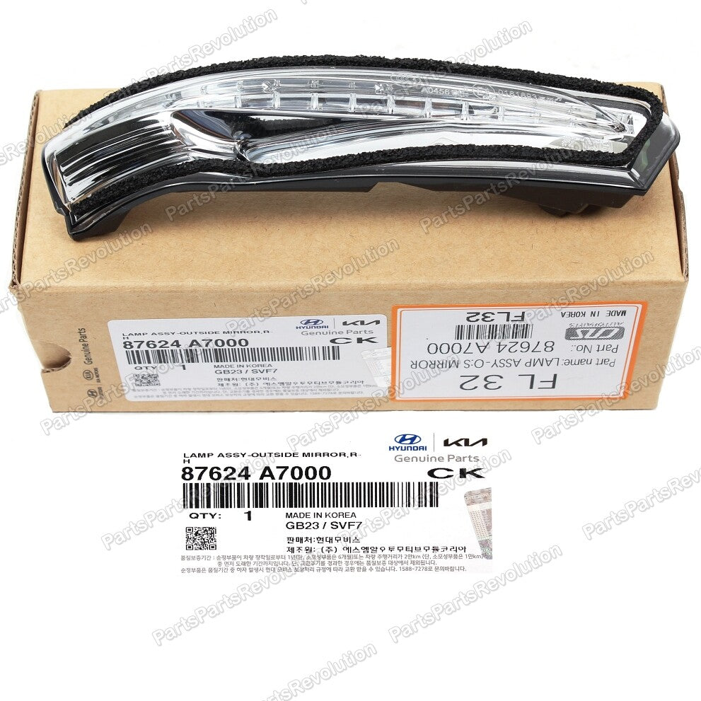 Right Side View Mirror Turn Signal light 87624-A7000 for Kia Forte 2014-2018