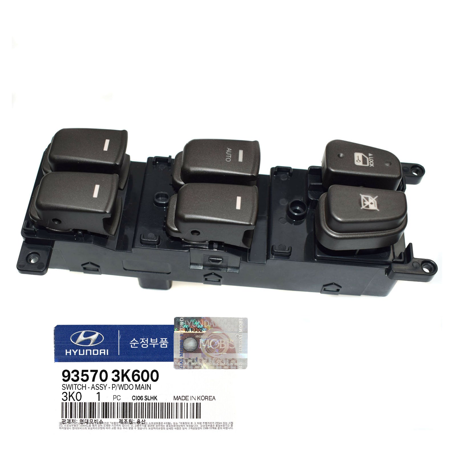 GENUINE 935703K600 Power Window Main Switch Front Left for Hyundai Sonata 08-10