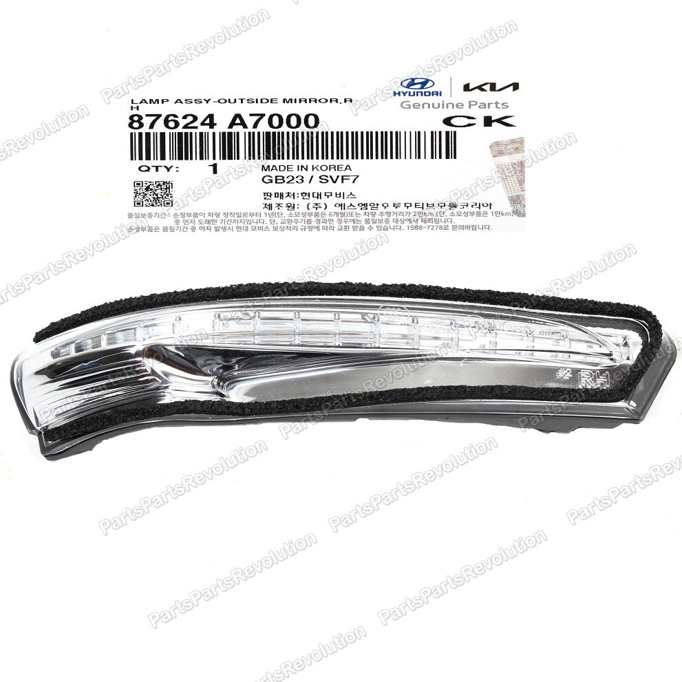 Right Side View Mirror Turn Signal light 87624-A7000 for Kia Forte 2014-2018