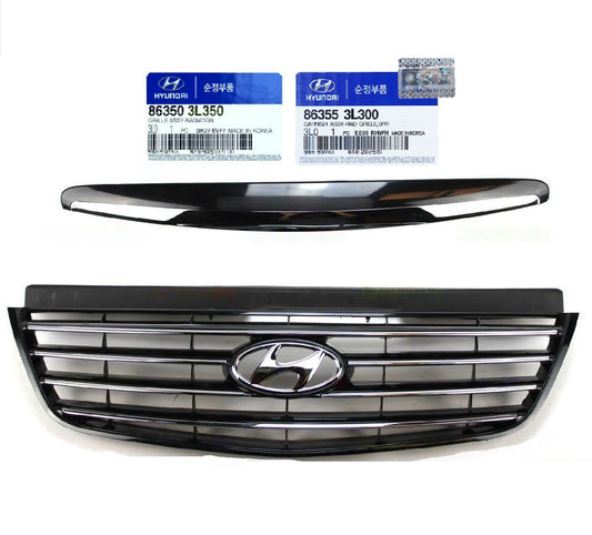 GENUINE Front Radiator Grille & Hood Molding 1set for Hyundai Azera 2006-2009