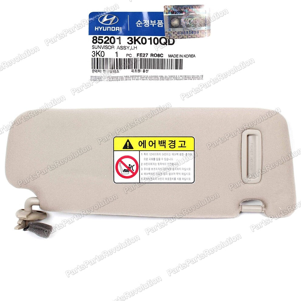 GENUINE Sun Visor LEFT DRIVER Beige for 06-08 Hyundai Sonata 852013K010QD