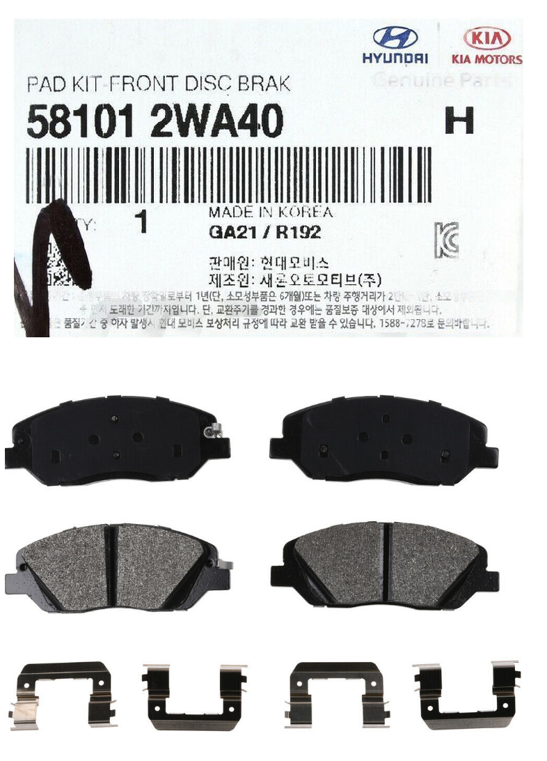 GENUINE 581012WA40 Front Disc Brake Pad Kit for Hyundai Santa Fe 2017-2019