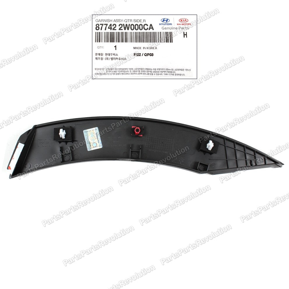 Fender Molding Rear Right 877422W000CA for Hyundai SantaFe Sport 2013-2018