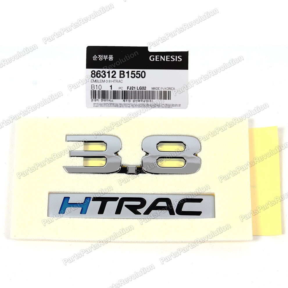 GENUINE Emblem Badge 3.8 HTRAC 86312B1550 for Hyundai 2017-2020 Genesis G80 3.8L