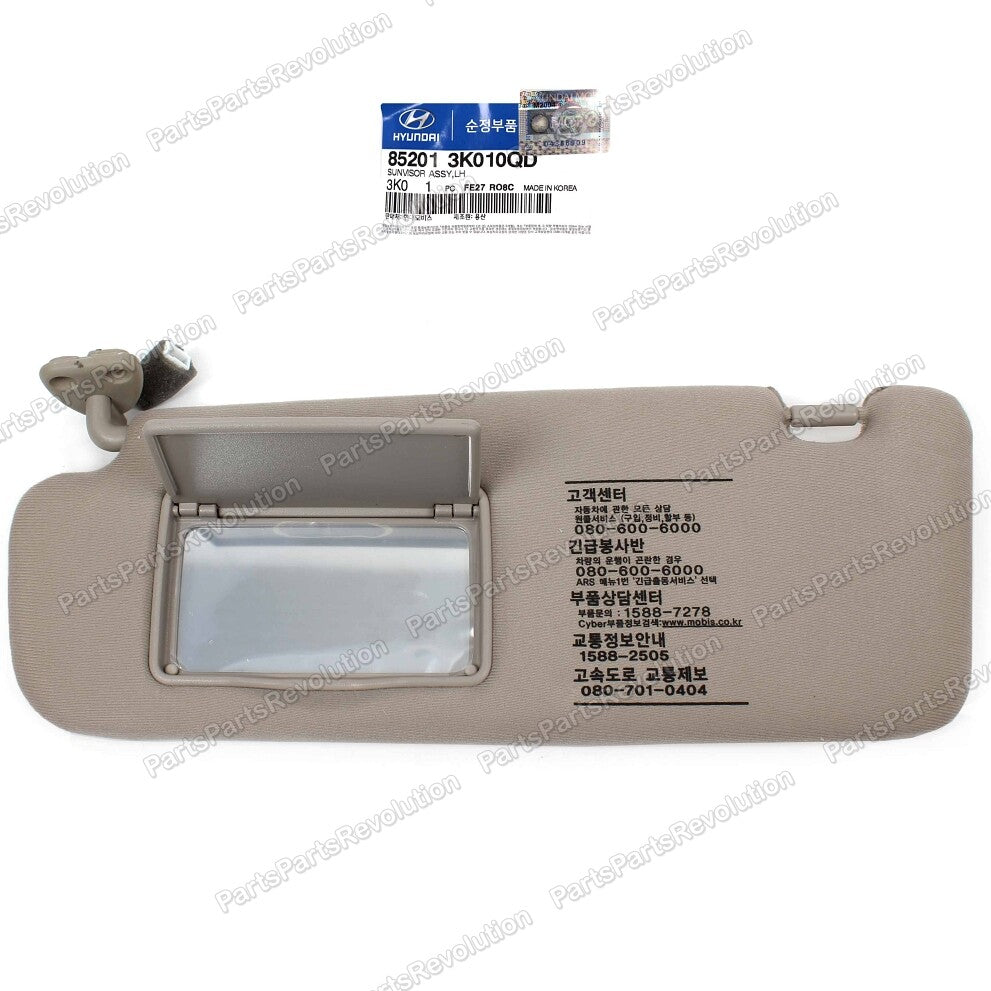 GENUINE Sun Visor LEFT DRIVER Beige for 06-08 Hyundai Sonata 852013K010QD