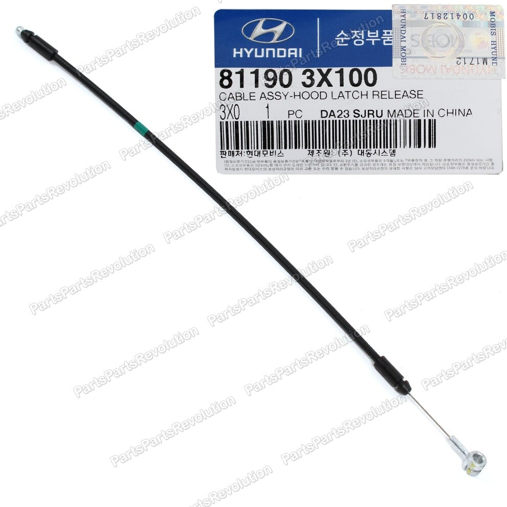 GENUINE Hood Release Cable for 11-17 Hyundai Kia 1.6L 1.8L 2.0L 811903X100