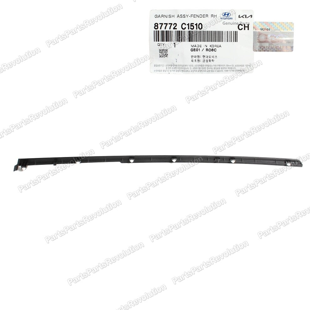 Fender Chrome Molding Front Right 87772C1510 for Hyundai Sonata 18-19