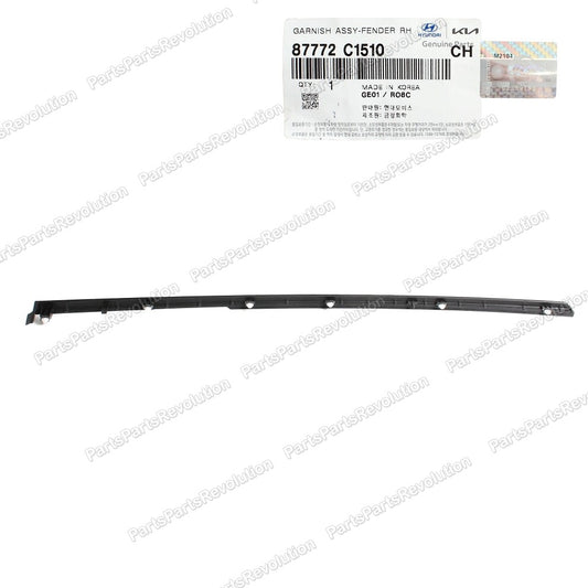 Fender Chrome Molding Front Right 87772C1510 for Hyundai Sonata 18-19