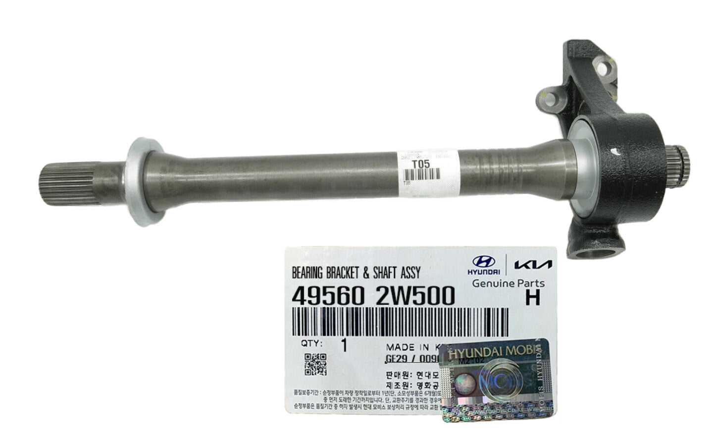 GENUINE 495602W500 Bearing Bracket & Shaft Assembly for Hyundai & KIA