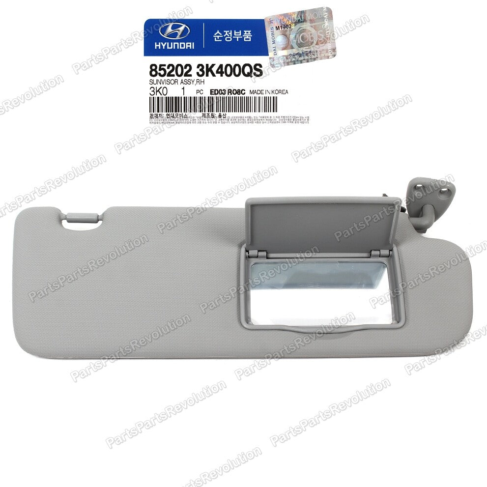 GENUINE Sun Visor Gray RIGHT Passenger for 06-10 Hyundai Sonata 852023K400QS