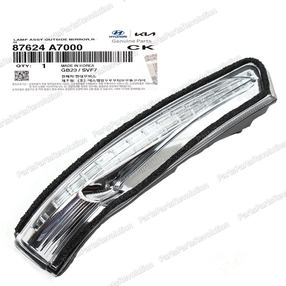 Right Side View Mirror Turn Signal light 87624-A7000 for Kia Forte 2014-2018