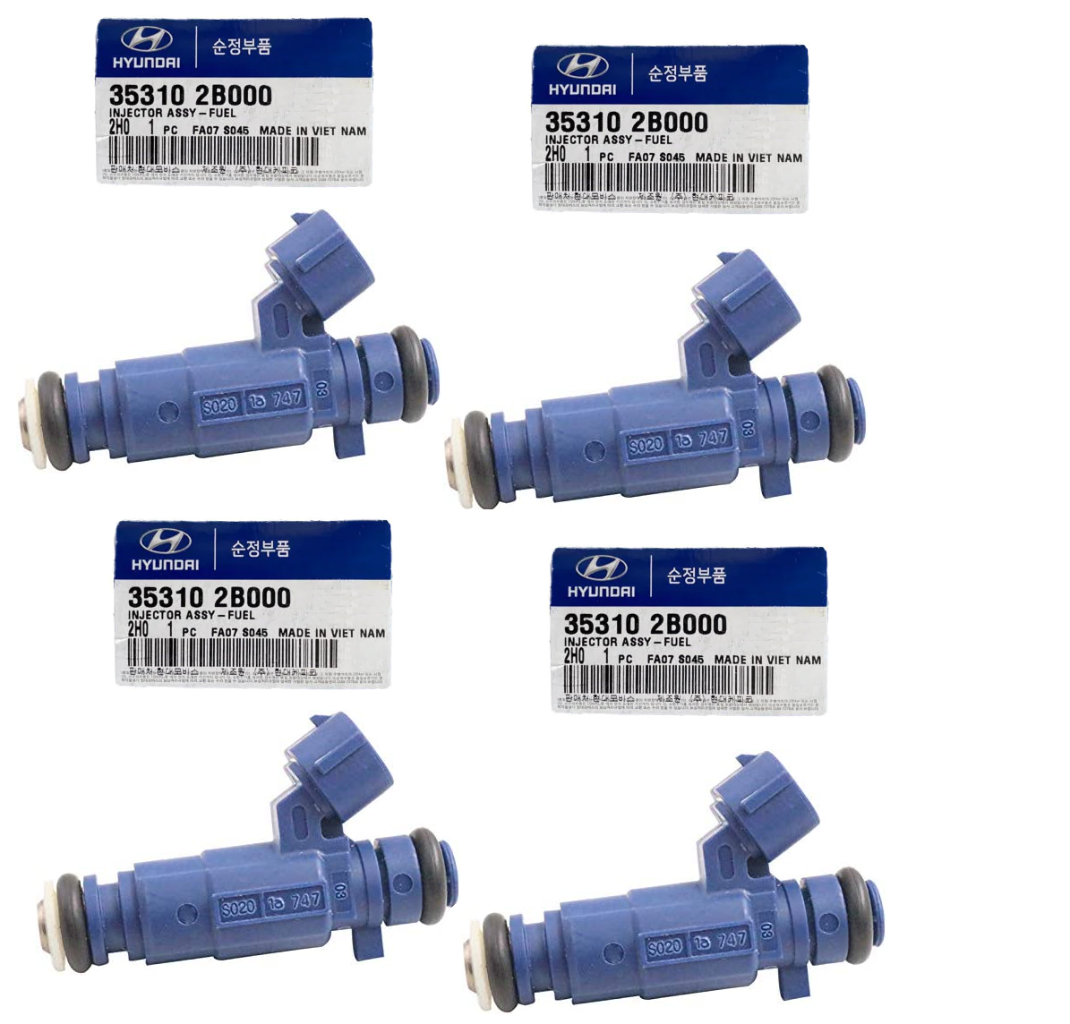 GENUINE 353102B000 Fuel Injector 4Pcs for Hyundai Kia Soul 1.6L 2010-2011