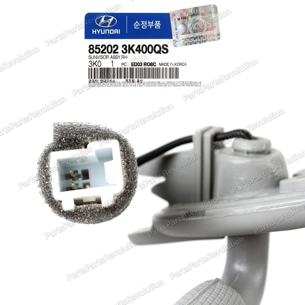 GENUINE Sun Visor Gray RIGHT Passenger for 06-10 Hyundai Sonata 852023K400QS